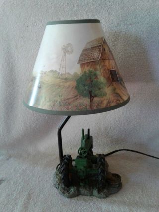 1999 JOHN DEERE Table Lamp Light Desk Lamp Tractor with Shade Windmill 2