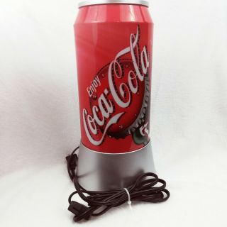 Coca Cola Can Portable Lamp Plastic Rotating Sparkling Spin Motion 12.  5 "
