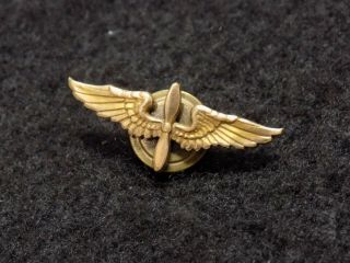 Wwii Us Army Air Corp Pilot Cadet 12kt Gold Filled Lapel Pin