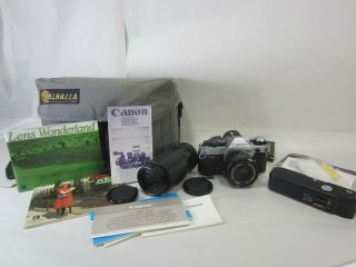 Vintage Canon Ae - 1 Program 35mm Camera - 50mm & 80 - 200mm Lens,  Film Winder