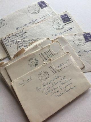 Handwritten Love Letters 1940s Uss Navy Marine Uss Young Lovers