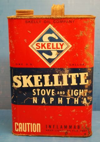 Vintage Skelly Skellite Stove And Light Naphtha 1 Gallon Empty