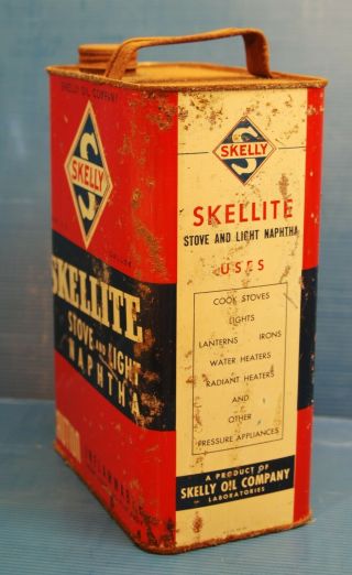 Vintage SKELLY SKELLITE Stove and light naphtha 1 Gallon Empty 3