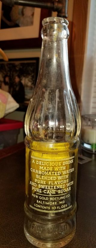 Vintage Gold Btlg Co Beverages Soda Bottle Baltimore Md 2