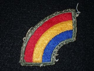 Ww2 Us Army 42nd Rainbow Infantry Division Ssi Shoulder Patch Insignia,  Dachau