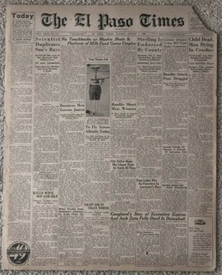 Chicago Gangland " Hit " - 1930 Newspaper - Al Capone - " Bugs " Moran
