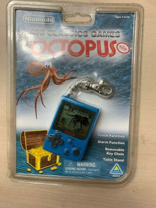 Vintage Nintendo Mini Classic Game & Watch Octopus Keychain 1999 Rare