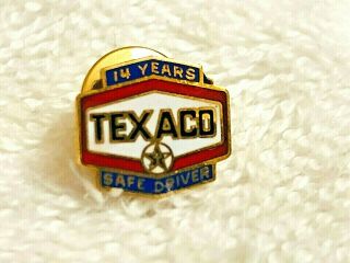Vintage Texaco Gold Filled Safe Driver Service Award Lapel Tie Pin 14 Years