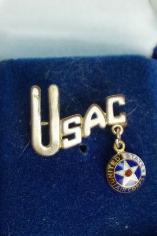 Vintage WWII US Air Corps USAC Pin - Gold 1/20 10K Plated - NOS 3