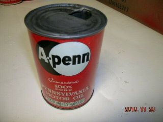 A - Penn 2000 Mile Motor Oil Tin Quart Can
