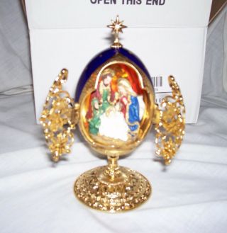 Franklin Nativity Collector Egg House Of Faberge Limited Ed.  King Is Born