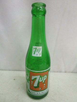 Vintage Acl 7 - Up Soda/pop Glass Bottle 7 Oz.  Celebration Girl (lincoln,  Ne)