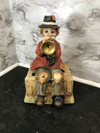 Melody In Motion Willie The Trumpeter Music Box Waco Clown - Great Conditions