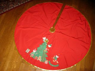 Vintage House Of Hatten 42” Christmas Tree Skirt - - - Sweet Magical Elf Design