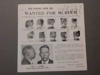 Wanted Poster Vintage Boston Police Wanted Poster
