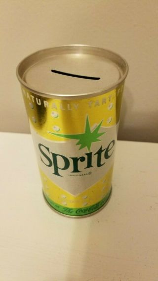 Vintage Sprite Lemon Lime Coca Cola Coke Flat Top Soda Pop Can Coin Bank