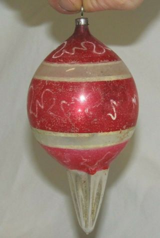 German Antique Glass Figural Ice Cream Cone Vintage Christmas Ornament 1930 ' s 3