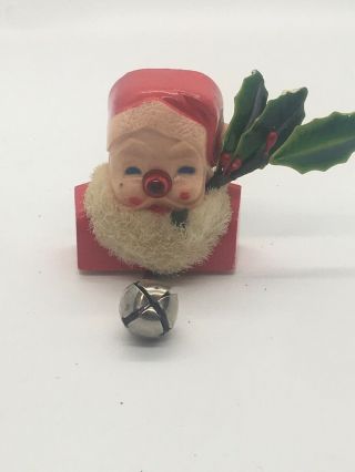 Rare Vintage Santa Claus With Light Up Nose Pin