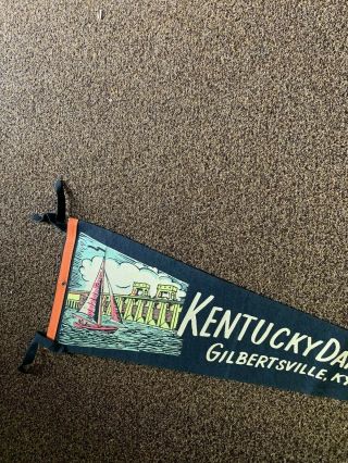1950’s 2ft Travel Banner Pennant Kentucky Damvillage St.  Park Gilbertsville