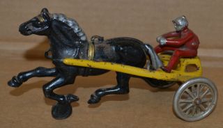 Vintage Kenton Toys Horse Drawn Sulky W/ Driver -