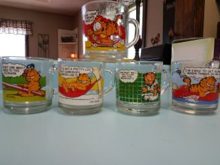Vintage Garfield Set Of 5 Mcdonald 