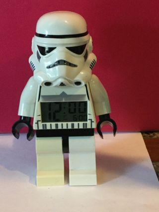 2011 Lego Star Wars Stormtrooper Figure Alarm Clock 9” Height Plastic