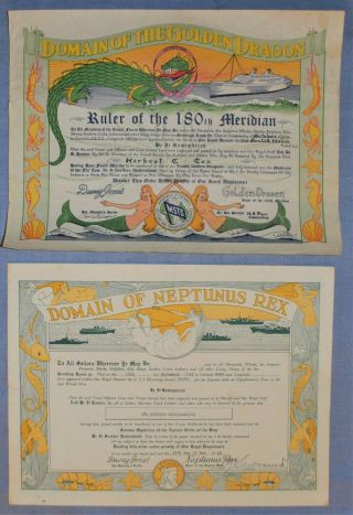 Domain Of The Golden Dragon (1952) & Domain Of Neptunus Rex (1943) - Signed