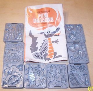 1967 Mini Dragon Creepy Crawler Thingmaker Cast Metal Molds Mattel
