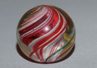 Vintage Marbles Twisted Red And White Jelly Solid Core J/o 11/16 " - 18mm