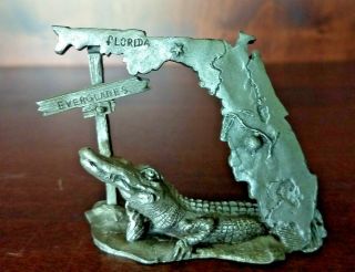 Boyd Perry 1992 Pewter Florida State Everglades With Alligator,  Rf5965