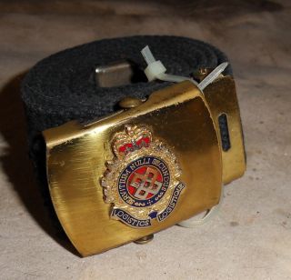 Canadian Forces Cold War Era Logistics Black Web Belt And Buckle 40 Inches