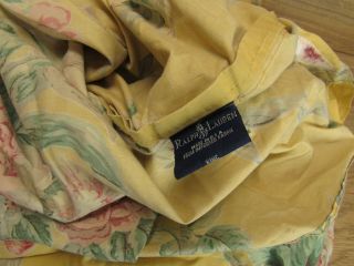 Ralph Lauren Vintage Evelyn Yellow Floral Handmade Double King Size Duvet Cover 3