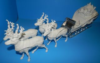 Dept.  56 Winter Silhouette Santa’s Sleigh And Four Reindeer 7795 - 0 Ex Cond