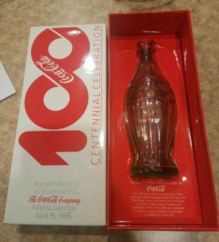 Coca - Cola 100 Centennial Celebration 1986 Root Commemorative Bottle