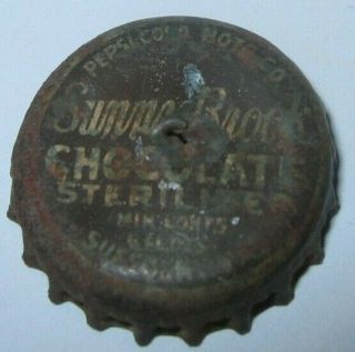 Sunny Brook Chocolate Soda Bottle Cap; 1934 - 49; Suffolk,  Va; Cork W/ Hole