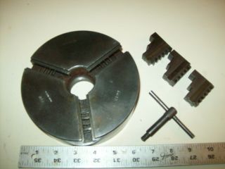 6 " Kalamazoo Ind.  3 Jaw Scroll Chuck 1 1/2 " X 8 Tp From Vintage 10 " Metal Lathe
