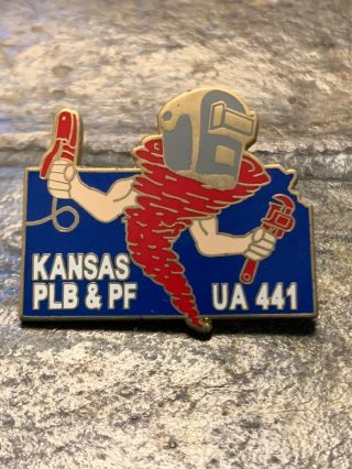 Kansas Ua 441 Plumbers And Pipefitters Union Pin Lapel Pinback