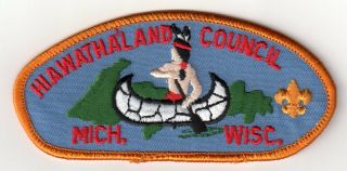 Hiawathaland T - 1 Boy Scout Bsa Csp Council Shoulder Patch Insignia