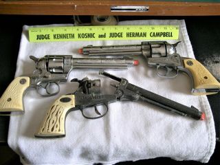 3 Vintage Toy Cap Guns,  2 Stallion 38 