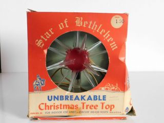Vintage Sputnik Atomic Star Of Bethlehem Tree Topper Box