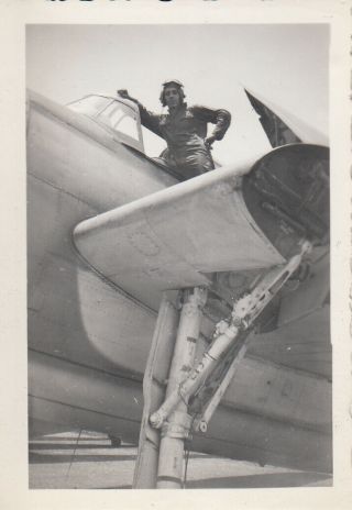 Wwii Snapshot Photo Us Navy Pilot On His Avenger Torpedo Bomber 49
