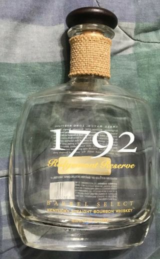 Empty 1792 Ridgemont Reserve Kentucky Bourbon Whiskey Bottle