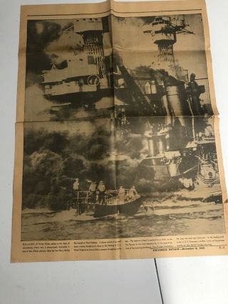 Vintage Newspaper Page,  World War 2 Pearl Harbor Photos (3003)