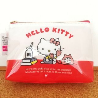 Hello Kitty Square Pen Case Cosmetics Pouch 45 Anniversary Sanrio