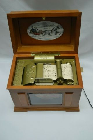 Mr.  Christmas Music In Motion " Player Piano " Type Paper Roll Music Box