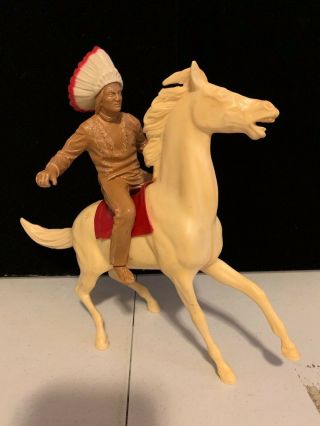Vintage Western Marx Figure Horse Indian Native American