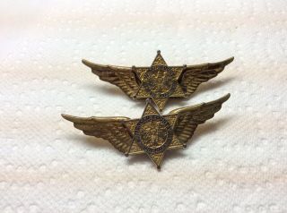 Vintage Obsolete Merced County Sheriff Air Support Wings.  Aviation Wing Badge.