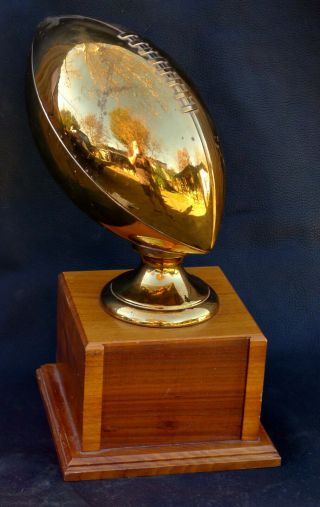 Vtg 1950s 16 In Tall Metal Brass Full Life Size Football Trophy Fantasy Champion