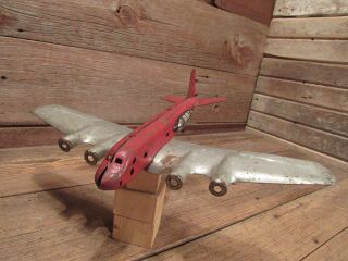 Vintage Marx Pressed Steel & Tin Toy Airplane Bomber 14 1/2 " Wingspan