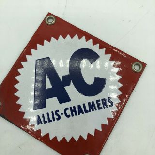 Allis Chalmers Porcelain sign heavy equipment Vintage 4 x 4 machinery sign 2